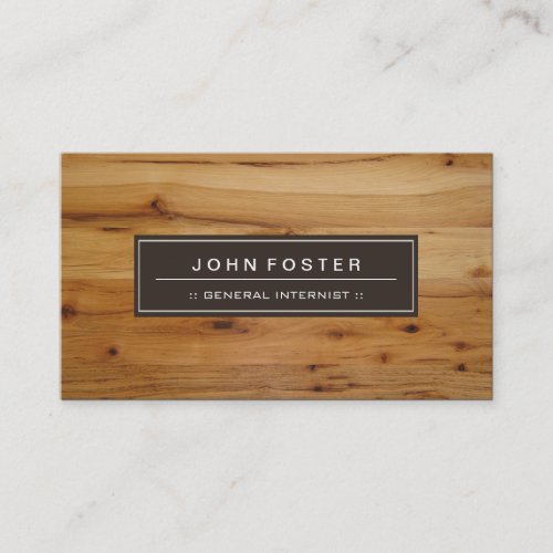 General Internist _ Border Wood Grain Business Card