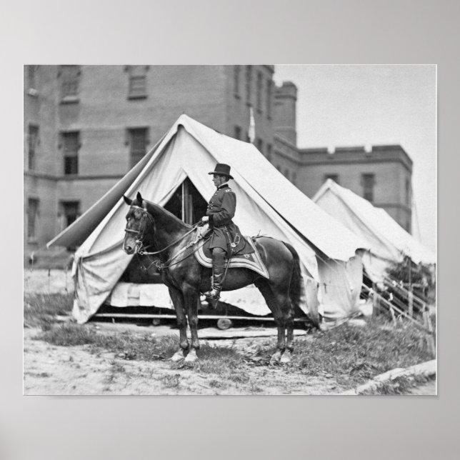 General Joseph Hooker On Horseback  Poster (Front)