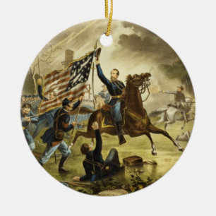 General Kearny's Charge in the Battle of Chantilly Ceramic Ornament
