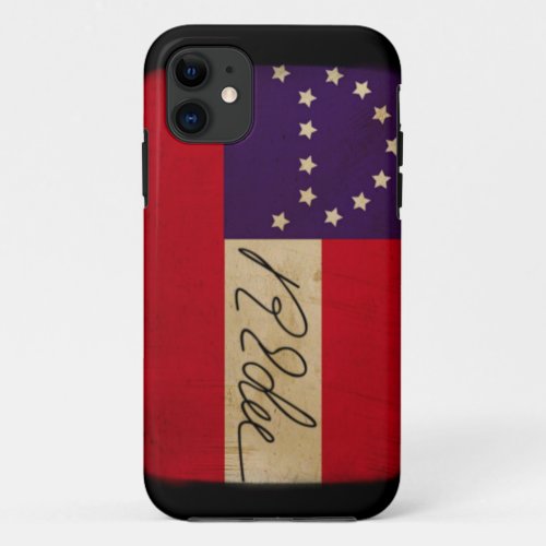 General Lee Headquarters Flag with Signature iPhone 11 Case