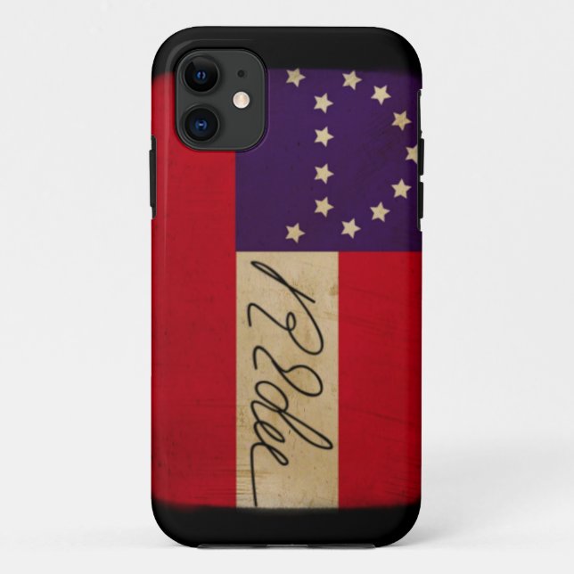 General Lee Headquarters Flag with Signature Case-Mate iPhone Case (Back)