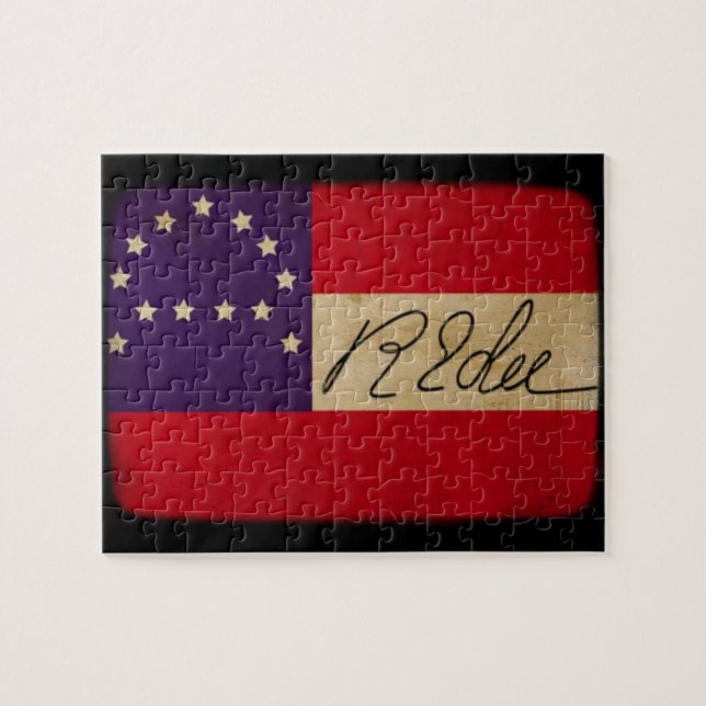 General Lee Headquarters Flag with Signature Jigsaw Puzzle (Horizontal)