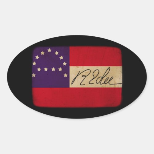 General Lee Headquarters Flag with Signature Oval Sticker