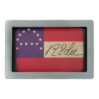 General Lee Headquarters Flag with Signature Rectangular Belt Buckle