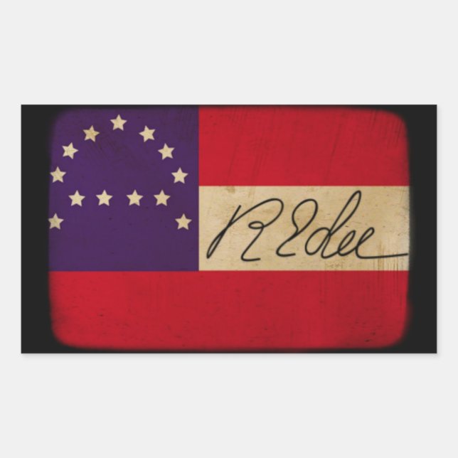 General Lee Headquarters Flag with Signature Rectangular Sticker (Front)