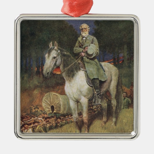 General Lee on his Famous Charger, 'Traveller' Metal Ornament (Front)