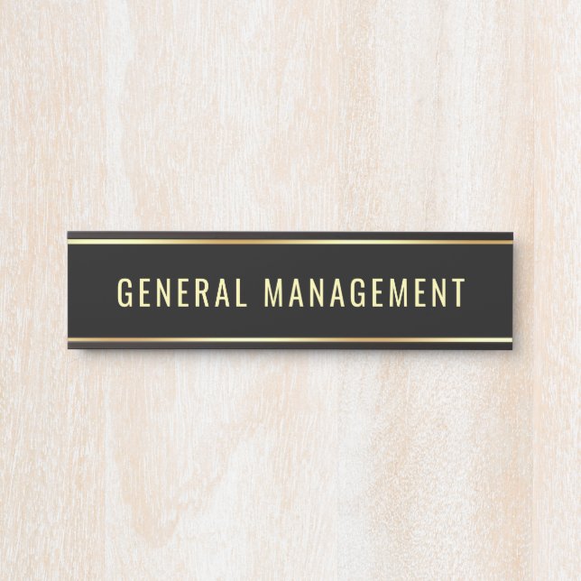 General Management Customizable Department Name Door Sign (Front)