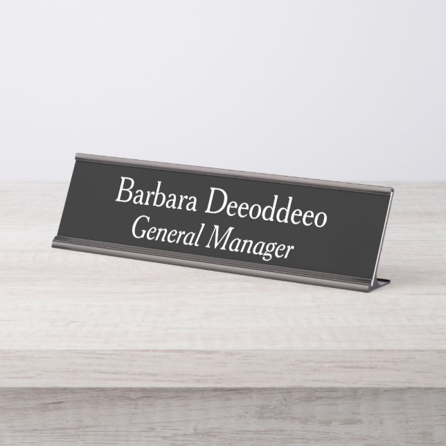 General Manager Black Desk Name Plate (Front)