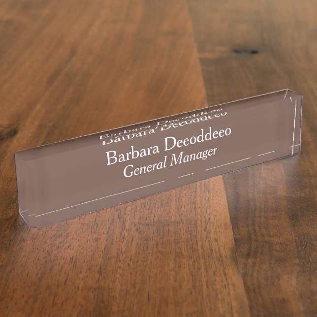 General Manager Brown Acrylic Desk Name Plate (Side)