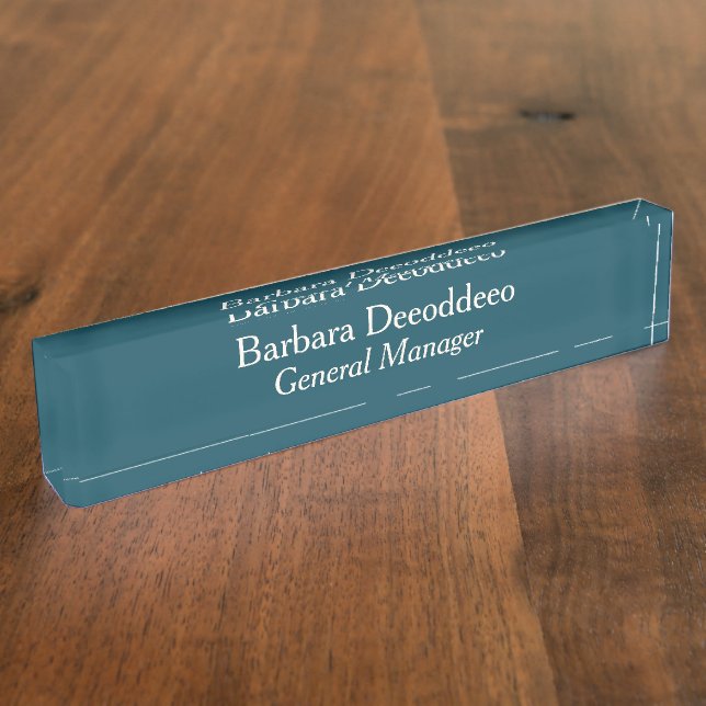 General Manager Dark Teal Acrylic Desk Name Plate (Side)