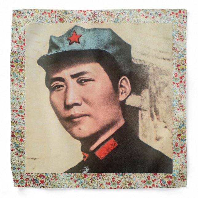 General Mao Zedong Bandana w/floral print (Front)