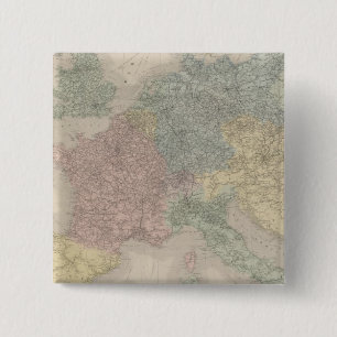 General map of European Railways Pinback Button