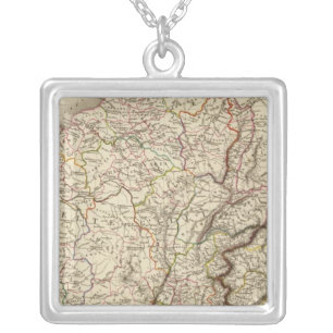 General map of Gaul Silver Plated Necklace