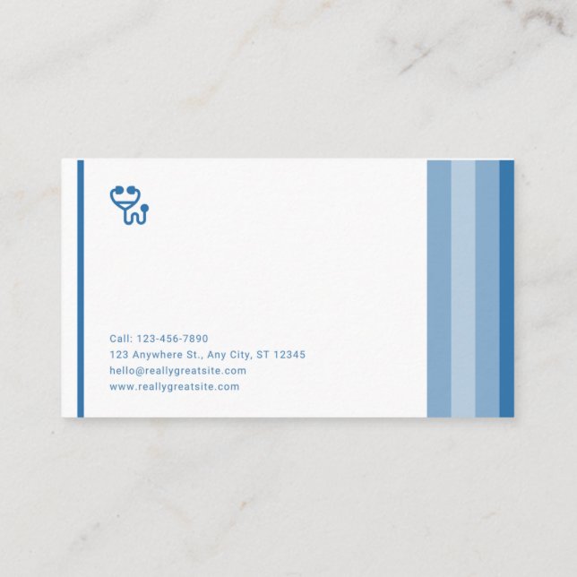 General Medicine & Wellness Consultant Business Card (Back)