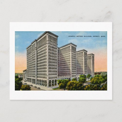 General Motors Building Detroit Michigan Postcard