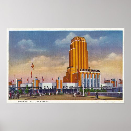 General Motors Exhibit 1934 Worlds Fair Poster