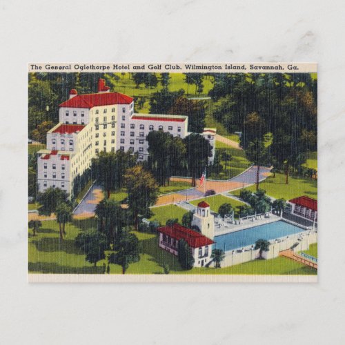 General Oglethorpe Hotel Golf Club Wilmington Isl Postcard