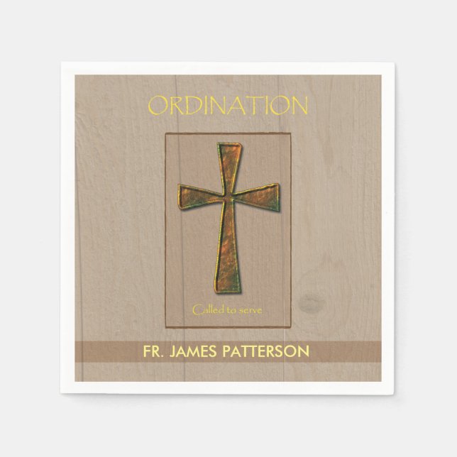 General Ordination Congratulations, Metal Design C Paper Napkins (Front)