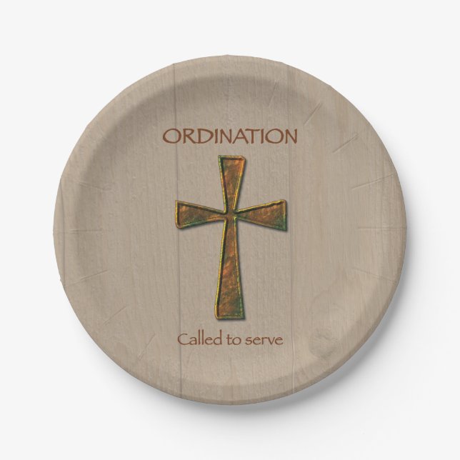 General Ordination Congratulations, Metal Design C Paper Plates (Front)