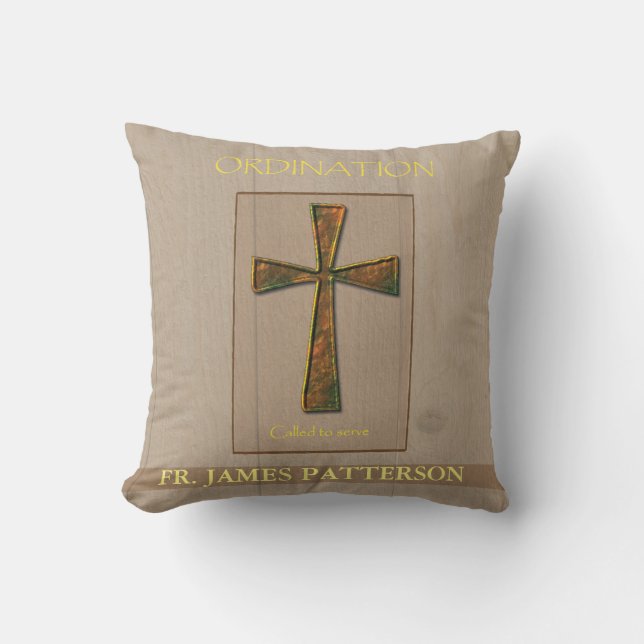 General Ordination Congratulations, Metal Design C Throw Pillow (Front)