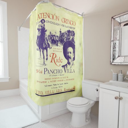 General Pancho Villa Mexican Hero Shower Curtain