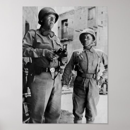 General Patton and Teddy Roosevelt Jr _ WW2 Poster