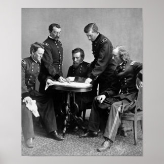 General Philip Sheridan And His Staff Poster
