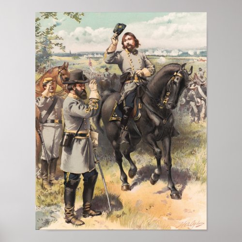 General Pickett Taking The Order To Charge _ Civil Poster