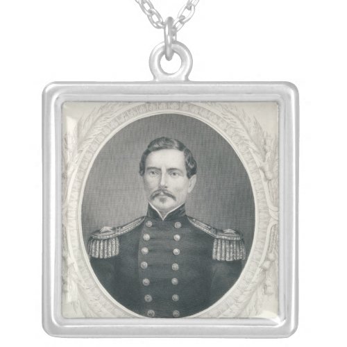 General Pierre Gustave Toutant Beauregard Silver Plated Necklace