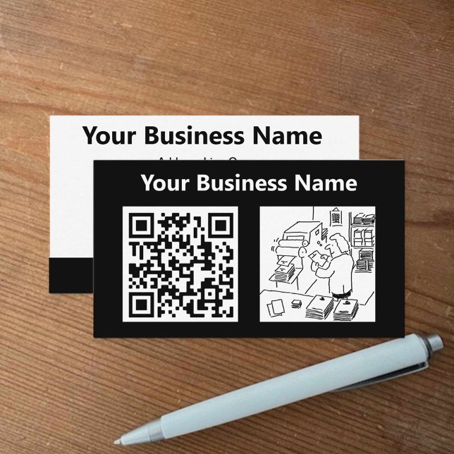 General Printer Illustration & QR Code Business Card (Creator Uploaded)