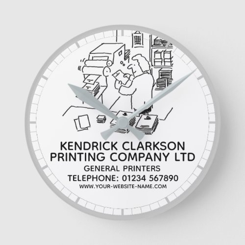 General Printers Printing Company Round Clock