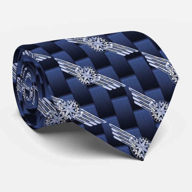 General Private Air Pilot Chrome Like Wings Neck Tie (Rolled)