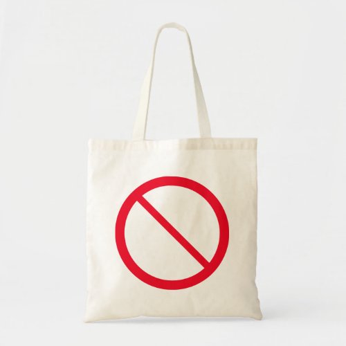 General Prohibition Backslash Sign Budget Tote Bag