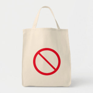 General Prohibition Backslash Sign   Grocery Tote  Bag