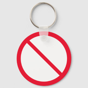 General Prohibition Sign Metal Circle Keychain