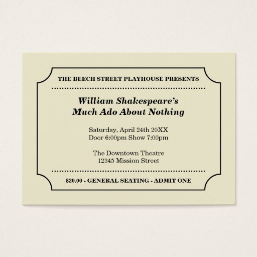 Customizable General purpose custom event admission ticket business card template