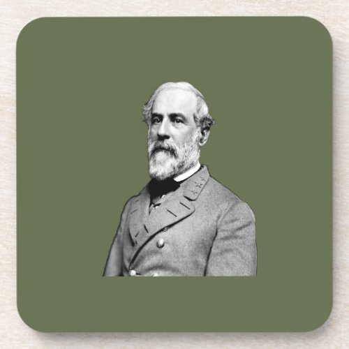 General Robert E Lee  Army Green Drink Coaster