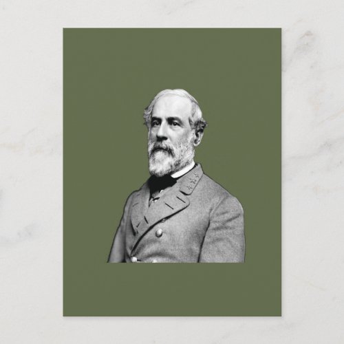 General Robert E Lee  Army Green Postcard