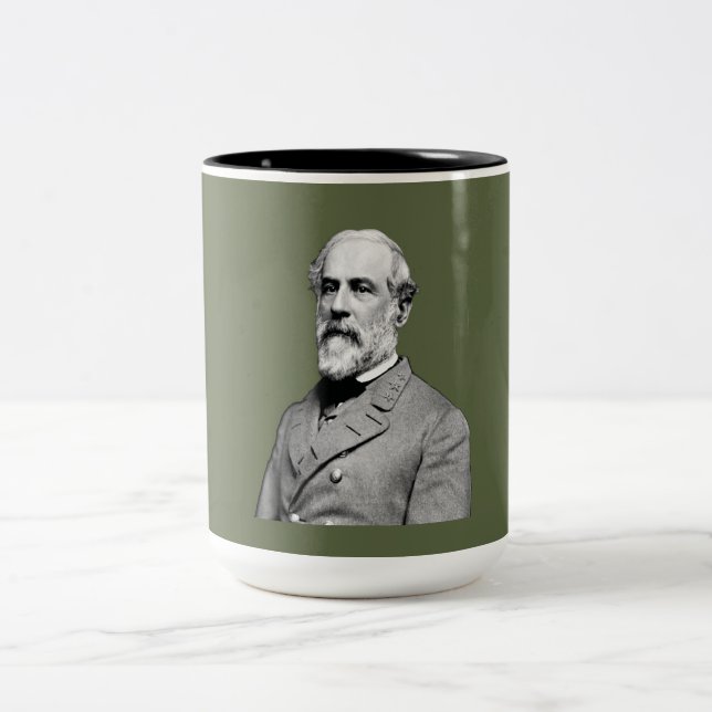  General ⚔️🎩 Robert E. Lee Army Green Two-Tone Coffee Mug (Center)