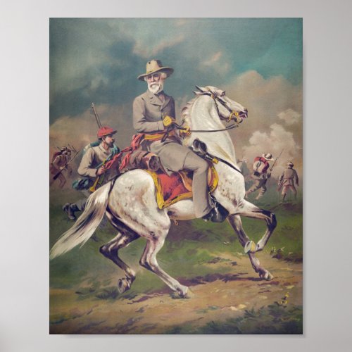 General Robert E Lee on Horseback Poster