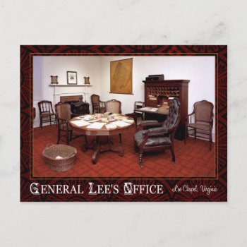 General Robert E. Lee's Office  Lee Chapel  Va Postcard by HTMimages at Zazzle