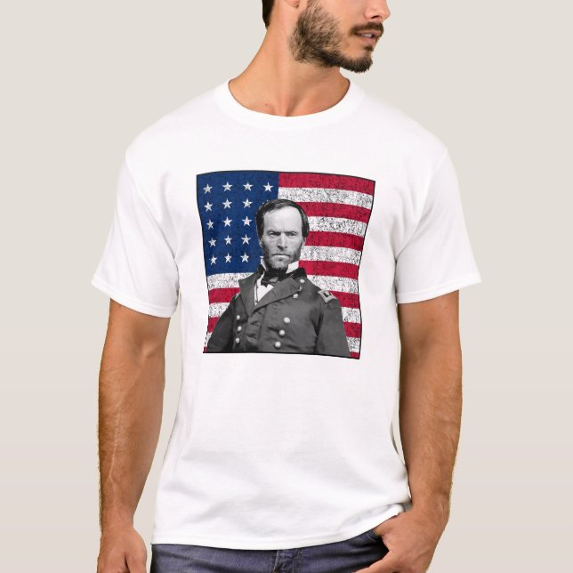 General Sherman and The American Flag T-Shirt (Front)