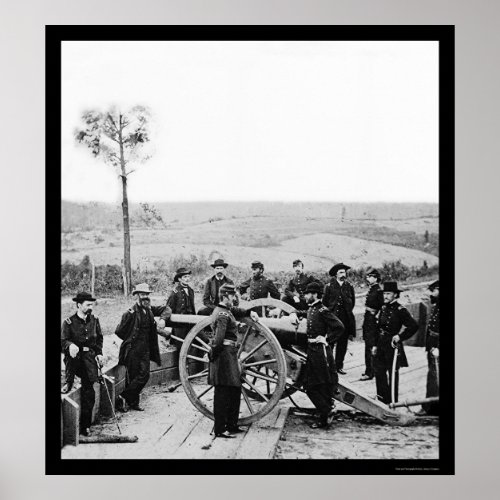 General Sherman Leaning on a Gun in Atlanta 1864 Poster