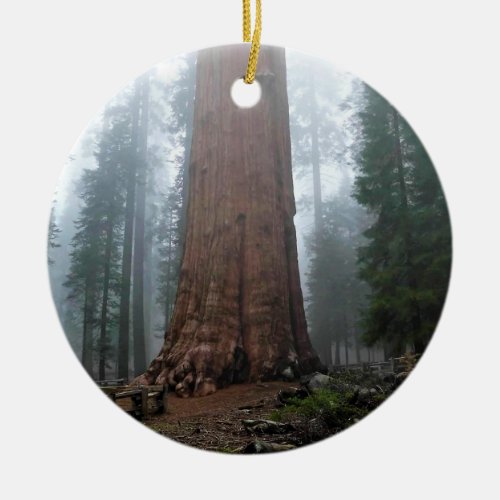 General Sherman Tree Sequoia CA Ceramic Ornament