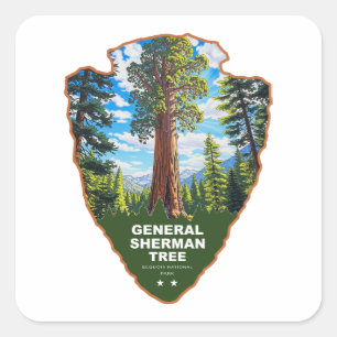 General Sherman Tree Sequoia NP Arrowhead Square Sticker