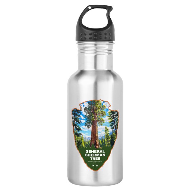 General Sherman Tree Sequoia NP Arrowhead Stainless Steel Water Bottle (Front)