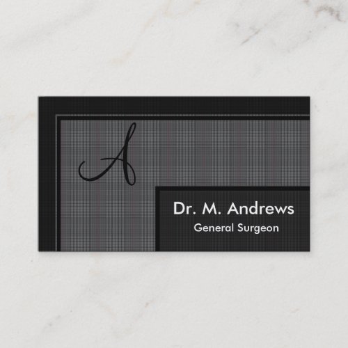 General Surgeon Business Card - Monogram