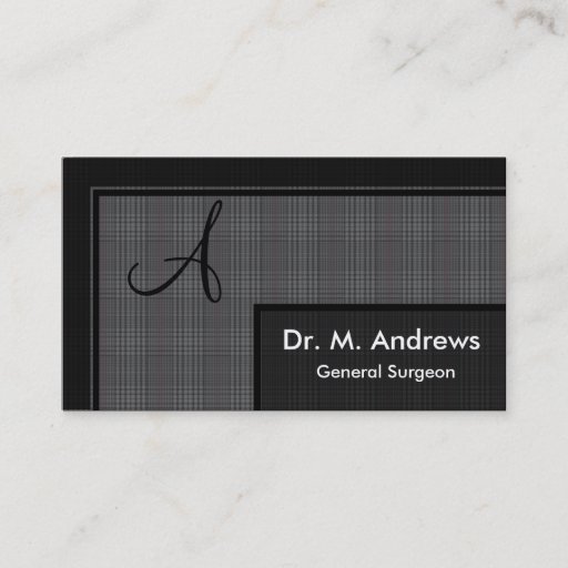 Customizable General Surgeon Business Card - Monogram