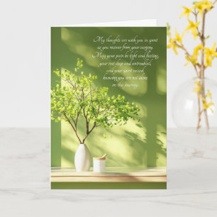 General Surgery Shades of Green Window Get Well Card