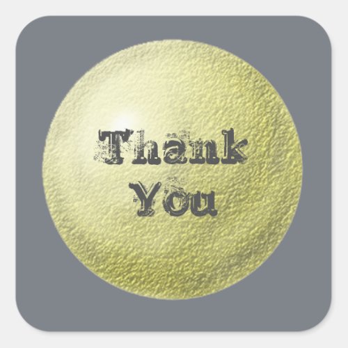 General Thank You Appreciation Yellow Artistic Orb Square Sticker